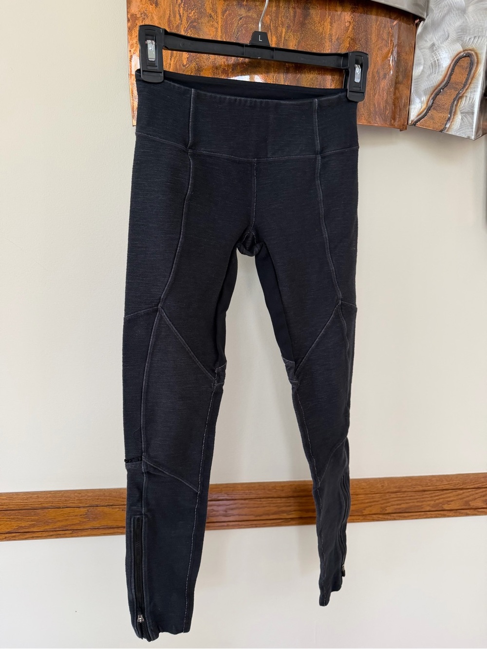 Lululemon Yoga Leggings with detailing and bottom zipper